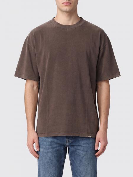 Crewneck T-Shirt Represent in Brown Cotton with Contrast Logo on the Chest