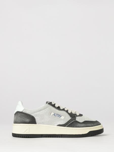 Autry Medalist Low Super Vintage Leather and Suede Sneakers with Worn Effect