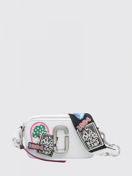 MARC JACOBS The Snapshot 牛仔斜挎包，饰有贴片和Double J徽标