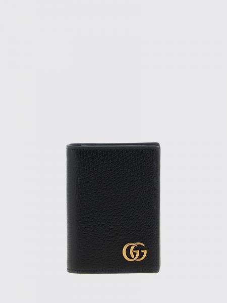 GUCCI GG Marmont 粒面小牛皮徽标双折卡夹