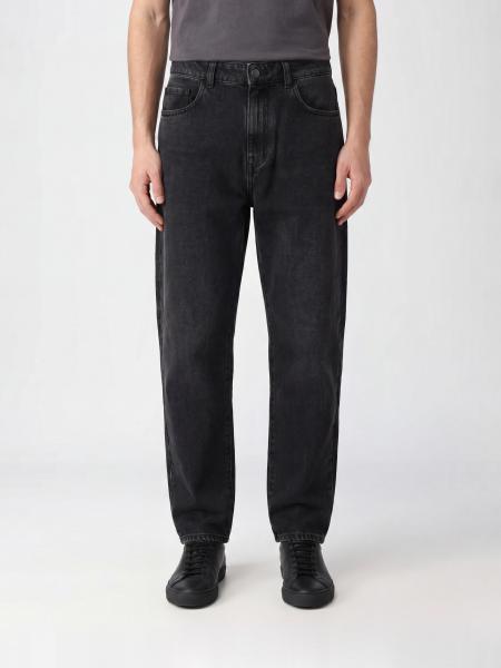 D-Macro Baggy Jeans Canali in Mid-Rise Cotton Denim with Five Pockets