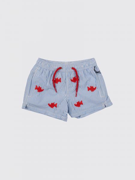 Gestreifte Badeshorts für Jungen MC2 Saint Barth aus Polyester mit Stickerei