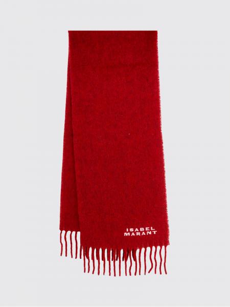 Isabel Marant Firny Embroidered-Logo Alpaca Wool-Blend Scarf with Fringes
