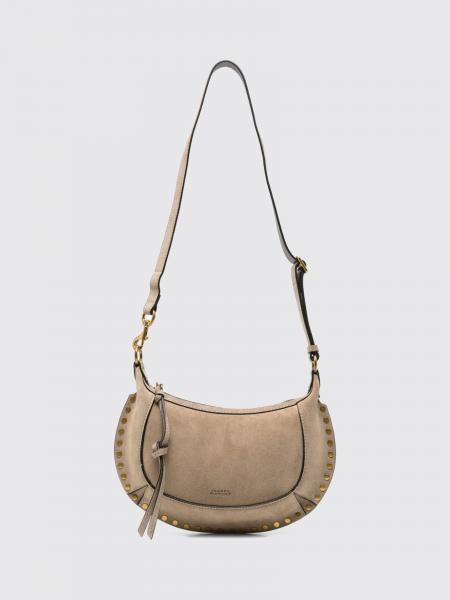 Oskan Moon Hobo Bag Isabel Marant in Suede with Studs and Adjustable Handle