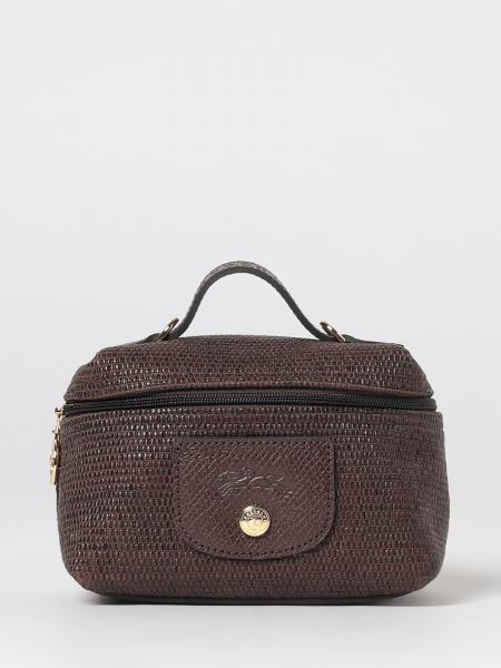 Longchamp Le Pliage Mini Raffia Handbag with Leather Handle