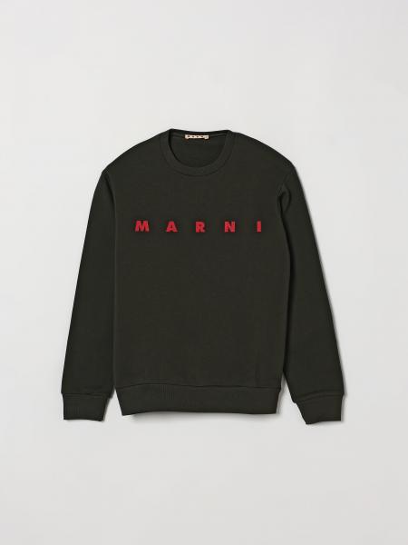Marni Boy's Crew Neck Cotton Sweatshirt with Contrast Logo