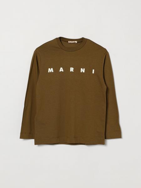 Marni Boy's Long-Sleeved Cotton Jumper with Contrast Logo