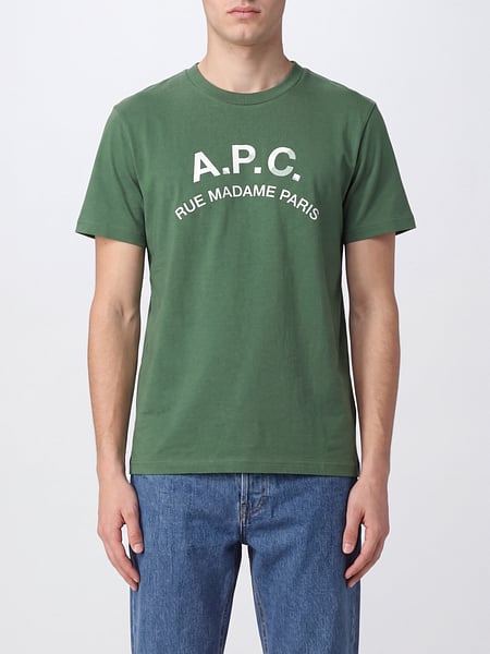 A.P.C. Cotton T-shirt with Contrasting Logo Print