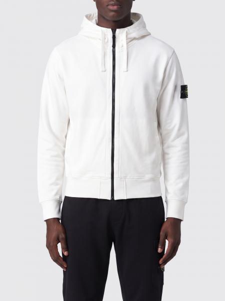 Stone Island Organic Cotton Zip-Up Hoodie with Compass Logo