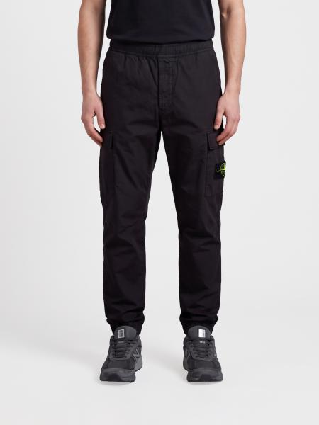 Stone Island Straight-Leg Stretch-Cotton Cargo Trousers with Compass Logo