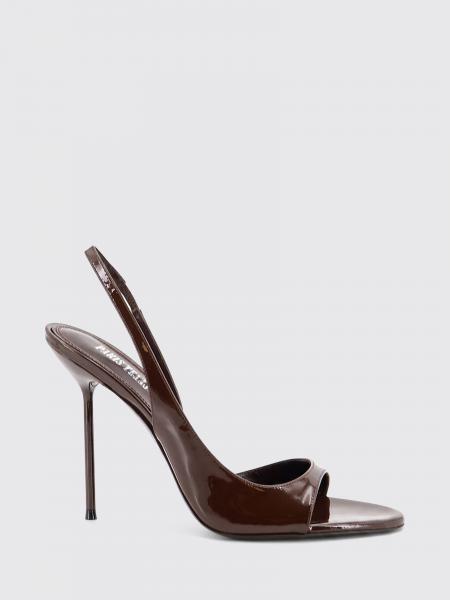 Lidia High-Heeled Patent Leather Slingback Sandals Paris Texas