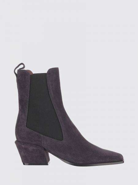Bettina Suede Western Chelsea Boots Paris Texas with Mid Flared Heel