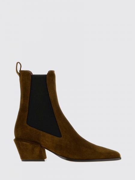 Bettina Suede Western Chelsea Boots Paris Texas with Mid Flared Heel