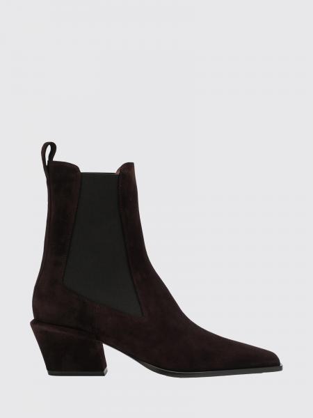 Bettina Suede Western Chelsea Boots Paris Texas with Mid Flared Heel