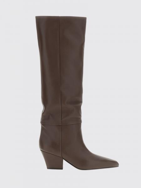 Jane Calf Leather Western Ankle Boots Paris Texas with Chunky Heel