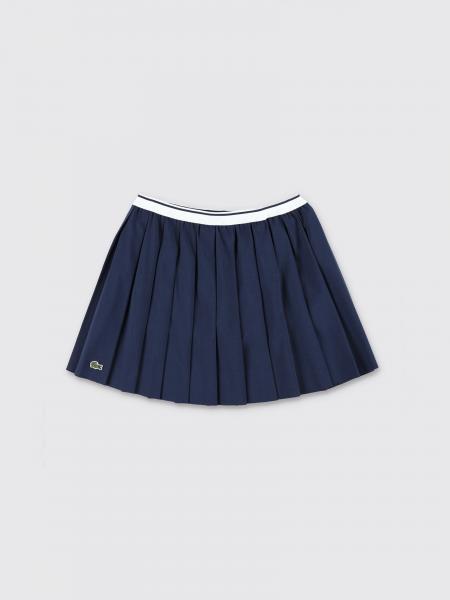 LACOSTE 女童再生聚酯纤维混纺百褶迷你半身裙
