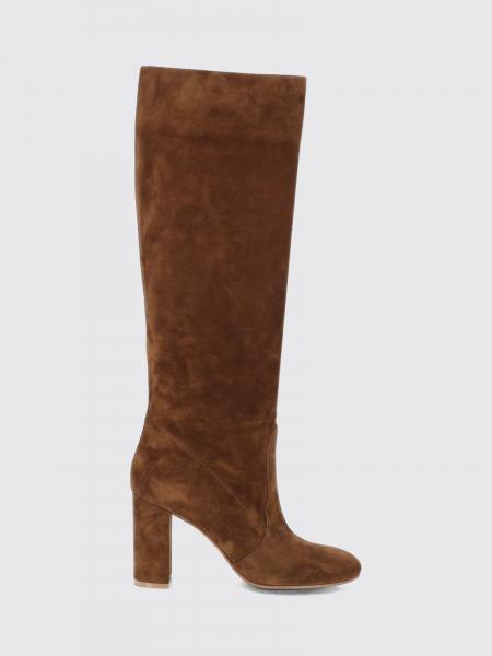 Glen Knee-High Suede Boots Gianvito Rossi with Block Heel