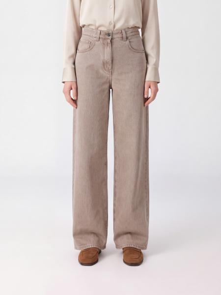 High-Waisted Wide Leg Cotton Denim Jeans by Brunello Cucinelli