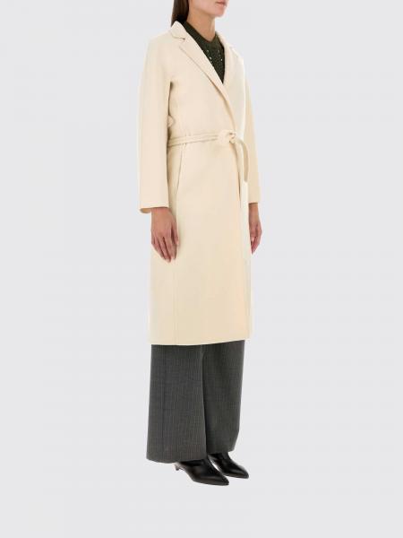 Jil Sander Long Wool Belted Coat with Dropped Shoulders