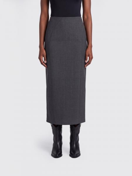 JIL SANDER 하이웨이스트 스트레치 버진 울 미디 펜슬 스커트