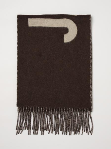 Jacquemus Cotton Scarf with Contrasting Jacquard Logo and Fringed Edges