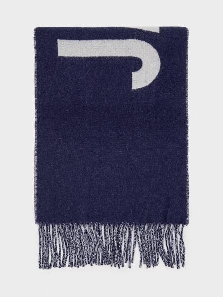Jacquemus Cotton Scarf with Contrasting Jacquard Logo and Fringed Edges