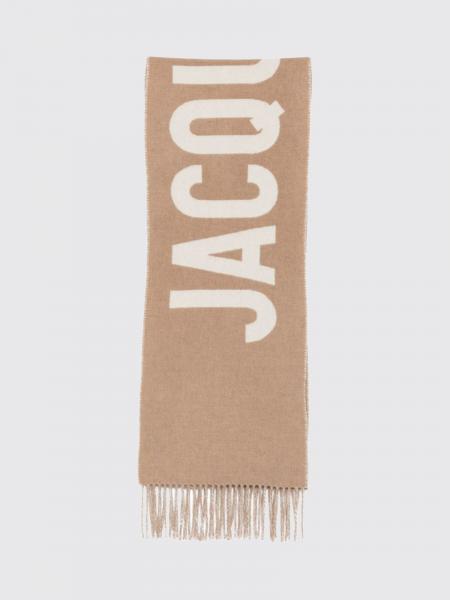 Jacquemus Cotton Scarf with Contrasting Jacquard Logo and Fringed Edges