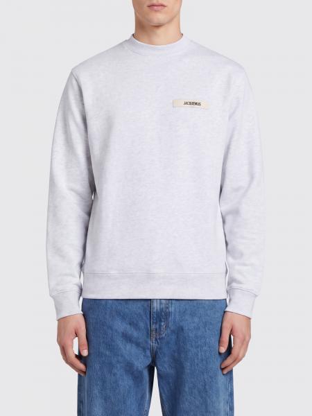 Jacquemus Pure Cotton Crewneck Sweatshirt with Applied Contrast Logo