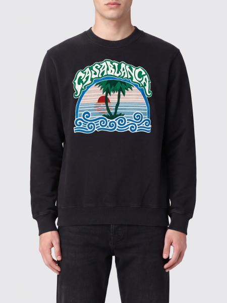 Relaxed Fit Cotton Crewneck Sweatshirt Casablanca with Logo Print