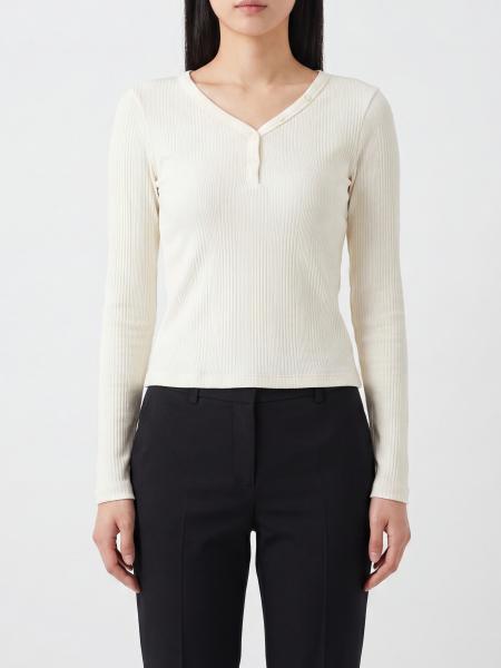 Calvin Klein V-Neck Long-Sleeved Stretch-Cotton Top