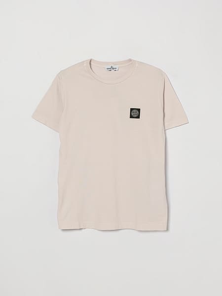 T-shirt Stone Island Junior pour garçon en coton avec logo Compass