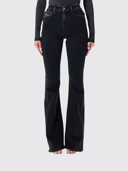 Diesel High-Waisted Flared 5-Pocket Cotton Denim Jeans