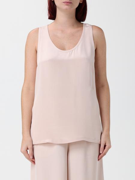 Max Mara Sleeveless U-Neck Slim Fit Crêpe de Chine Top