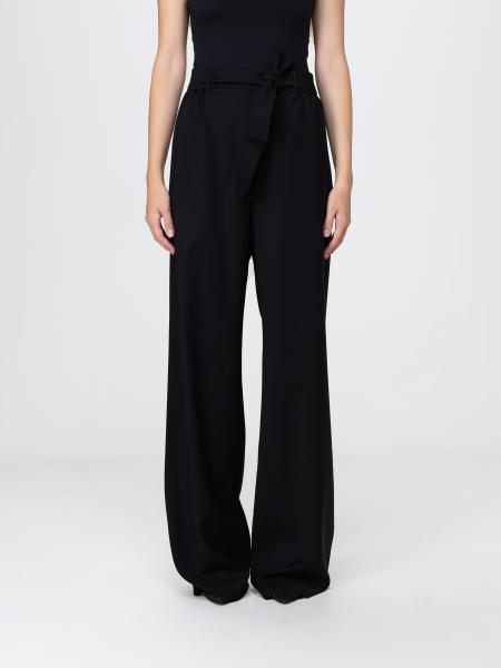 Pantalón de pernera ancha Max Mara de lana virgen con cinturón anudable en la cintura