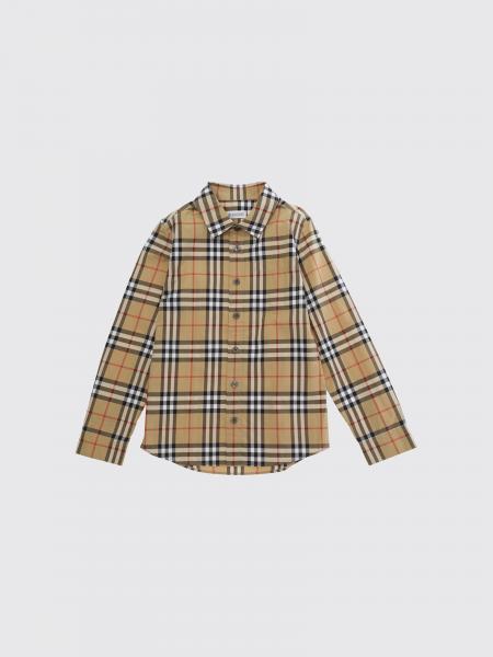 BURBERRY 남아용 빈티지 체크 코튼 긴소매 셔츠