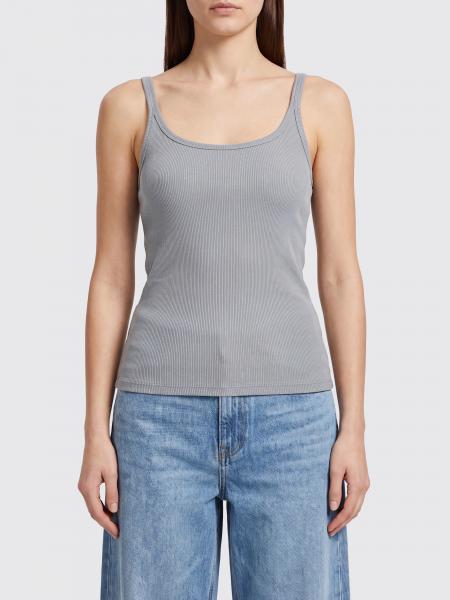 MSGM Slim Fit Viscose Top with Thin Straps and Round Neck