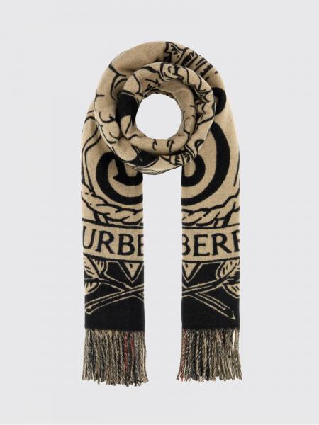 Écharpe réversible Burberry en pur cachemire avec imprimé EKD et franges