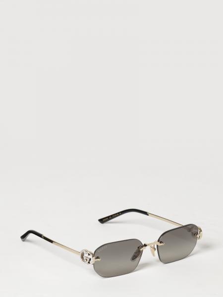 Gucci GG Monogram Rectangular Metal Sunglasses