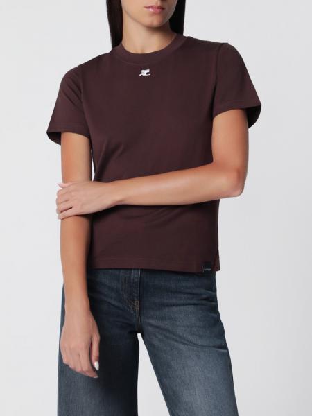 Courrèges Cotton Crewneck T-Shirt with Contrasting Front Logo