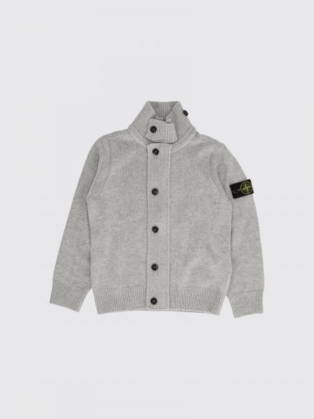 Cárdigan de cuello alto Stone Island Junior de mezcla de lana y cachemir para niño