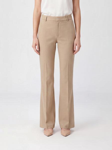 Pantalon évasé PT Torino en viscose avec pinces et taille mi-haute
