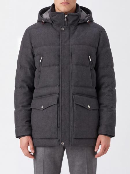 Parka acolchada Brunello Cucinelli de lana con capucha desmontable