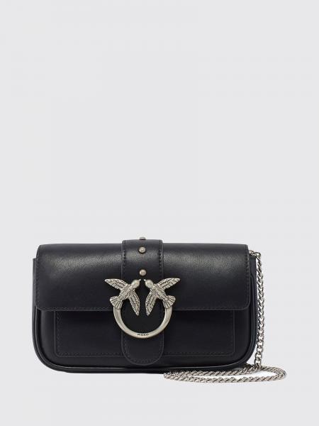 Love Bag One Mini Leather Crossbody Bag Pinko with Love Birds Logo