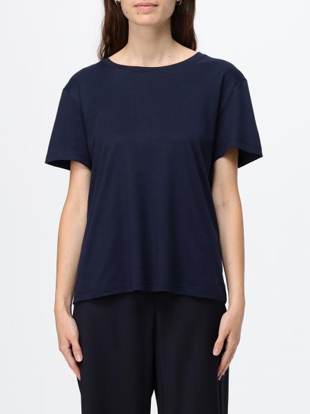 'S Max Mara Crewneck T-shirt in Cotton Blend with Dropped Shoulders