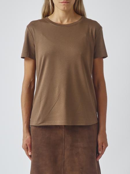 'S Max Mara Crewneck T-shirt in Cotton Blend with Dropped Shoulders