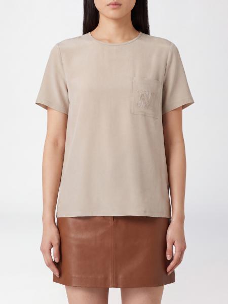 Short-Sleeved Silk Blouse Max Mara with Tone-on-Tone Monogram