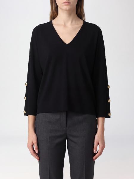 Max Mara Cropped Long-Sleeved Blouse with V-Neck and Dropped Shoulders