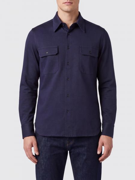 Slim Fit Striped Silk and Cotton Blend Shirt Tom Ford with Pockets