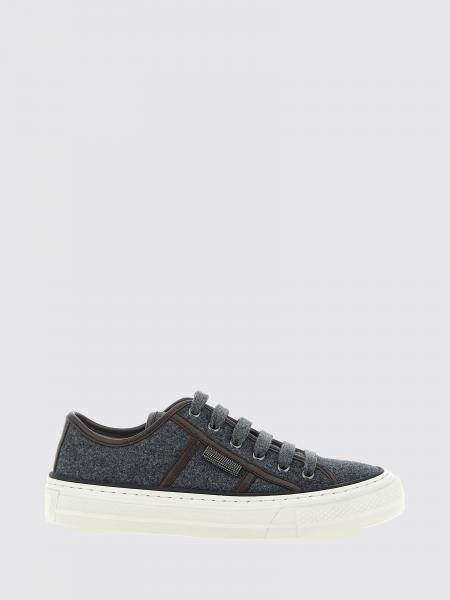 BRUNELLO CUCINELLI 初剪羊毛厚底运动鞋，饰有 Monili 缀饰