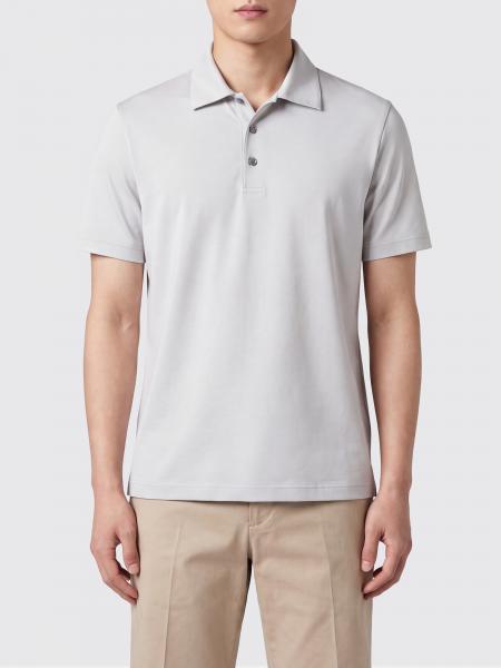 Herno Short-Sleeved Cotton Polo Shirt with Classic Three-Button Collar